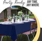 Party Solids 66% Thicker Premium Plastic Table Cloth Rectangle Table Cover 0.5 Mil 12 Pack Navy Blue Table Cloth 54 Inch x 108 Inch Disposable Tablecloth Won't Tear Easily Like Cheap Thin Brands
