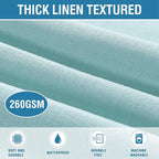 H.VERSAILTEX Linen Textured Table Cloths 60 x 120 Inch Premium Solid Tablecloth Spill-Proof Waterproof Table Cover for Dining Buffet Feature Extra Soft and Thick Fabric Wrinkle Free, Aqua