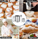 Flour Sifter Stainless Steel,3 Cup Flour Sifters for Baking,3 in1 Sifter for Baking with Powdered Sugar Shaker Duster, Flour Shaker Duster for Baking Cakes, Pastries, Pies, Cupcakes and Desserts