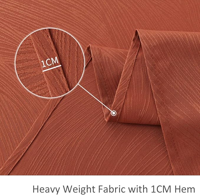 maxmill Jacquard Tablecloth Swirl Design Spillproof Wrinkle Free Heavy Weight Soft Table Cloth Halloween Decorative Fabric Table Cover for Fall Harvest Thanksgiving Dinner, Oblong 60 x 120 Inch Rust