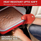Boxiki Kitchen Non-Stick Silicone 8x8 Square Cake and Brownie Pan with Easy Grip Steel Frame Handles - Easy to Release, Oven & Dishwasher Safe