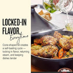 Alva Nori 3-Qt Enameled Cast Iron Tagine – Made With No PTFE, PFOA, PFAS, Oven & Induction Safe – 3-Layer Enamel, No Seasoning Needed – Moroccan-Style Dutch Oven for Braising, Stewing & Roasting, Black