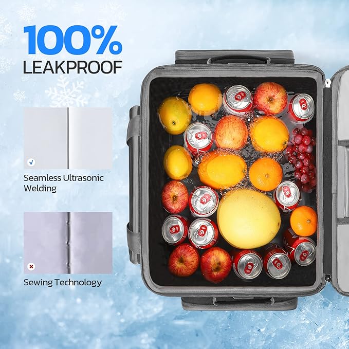 Maelstrom Soft Sided Cooler Bag, 30/40 Can Collapsible Insulated Ice Chest, Large Leakproof Camping & Travel Cooler for Kayaking & Beach