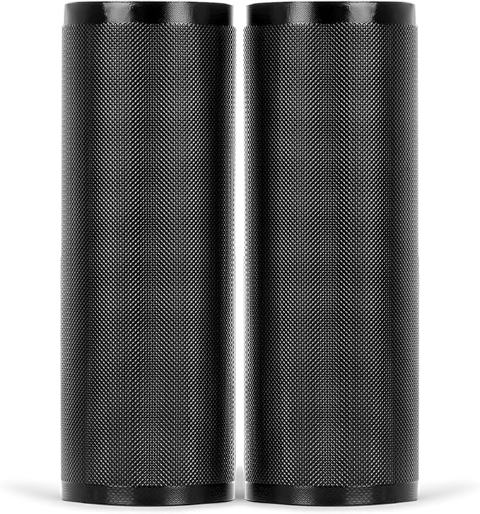 Vacuum Seal Rolls 11" x 50' 2 Pack (100 Feet Total) 5.5 Mil (Black and Black) - BPA Free Commerical Grade Food Saver for Storage, Sous Vide, and Meal Prep Sealer Bag