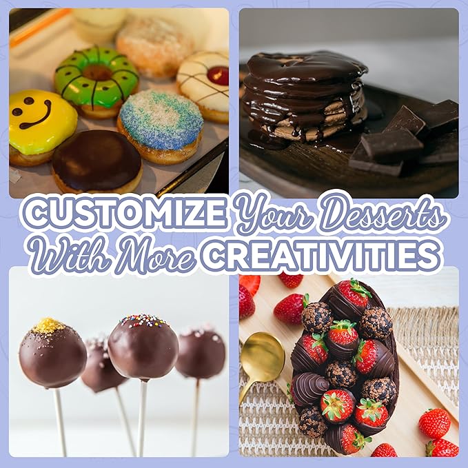 Candy and Chocolate Melting Pot, Mini Electric Fondue Pot, Melts Candy Chocolate in a Couple of Minutes, Ideal for Cake Pops Cookies Cakes, 1 Cups, Single Pot, Brown