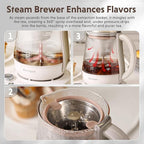 BUYDEEM K1563 Tea Maker, Electric Kettle for Coffee and Tea Brewer with 6 Flavor Controls, 4 Temperature Settings, 8 Hours Keep Warm, 1.5L