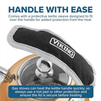 Viking 3-Ply Stainless Steel Tea Kettle, 2.6 Quart Stovetop Hot Water Pot with Tempered Glass Lid, Ergonomic Handle, Induction Ready, Rose Gold