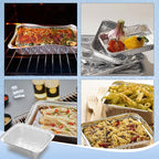 100 Pack 1 lb Rectangular Disposable Aluminum Foil Pan 16 oz Take Out Food Containers with Clear Plastic Dome Lids, for Catering, Baking, Roasting Food