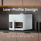 Chefman Crispinator Air Fryer 6-in-1 with 8 Qt capacity, 450°F Max Temp with TurboFry Pro Technology for Fast and Even Results, Viewing Window, Nonstick Ceramic Basket, 10-Pc Liner Starter Pack