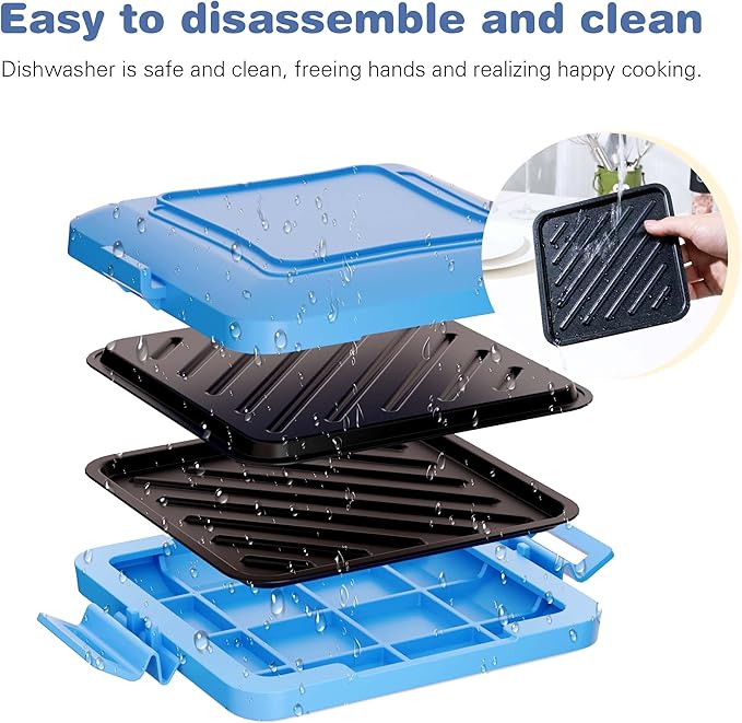 Blue Microwave Sandwich Grill and Toastie Maker, Microwave Toaster, Sandwich Maker, Panini Maker, Dishwasher Safe,NO Electricity,Wireless,Time Saving,Fast,Toastie Safe in Microwave Oven