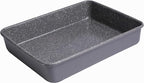 casaWare 11 x 9 x 2-inch Toaster Oven Ultimate Series Commercial Weight Ceramic Non-Stick Coating Baking Pan (Silver Granite)