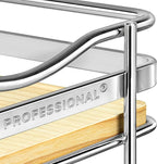 LYNK PROFESSIONAL® Élite™ Pull Out Spice Rack Organizer for Inside Kitchen Cabinets - 4-1/4 inch Wide - Slide Out Drawer – Wood/Chrome Sliding Spice Cabinet Organization Shelf Racks - 2 Tier