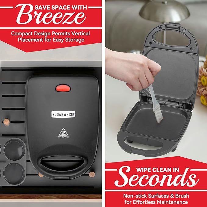 Egg Bite Maker with 2 Silicone Egg Molds for Breakfast Sandwiches, Breakfast Maker, Omelet Pan, Healthy Snacks or Desserts, Black