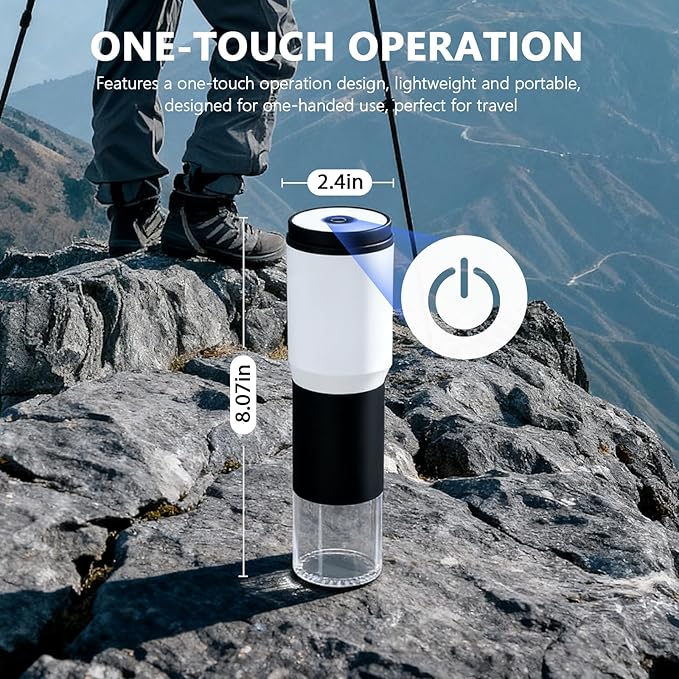 Portable Electric Coffee Grinder，Automatic Coffee Grinder with USB Type-C wireless charging design，Adjustable Coarse to Fine for coffee beans, grains, cleaning brush + cable Includes