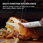 YOTSUBA Kitchen Knife Set with Block, High Carbon Stainless Steel Sharp Knife, with Gift Box (10 inch Break Knife)