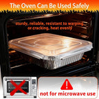 Aluminum Foil Pans with Lids 9x13 Disposable – Half Size Aluminum Foil Heavy Duty deep Turkey Roasting Pan, Tin foil Sheets Tray Chafing for Cooking, Baking, Storing, Food Prepping, 25 Pack