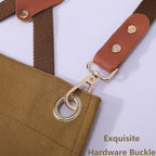 AFUN Chef Aprons for Women Men with Large Pockets, Cotton Canvas Cross Back Water Repellent Work Apron, Size M to XXL (Brown)