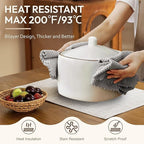 Blue Forest Placemats Set of 4, Dual-Layered Thickened Faux Linen Cloth Place Mats Heat Resistant Machine Washable Wrinkle Free Table Mats Indoor/Outdoor (Cream Beige)