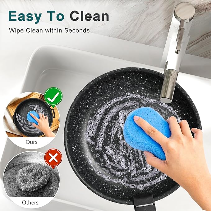 NEWBULIG Nonstick Kitchen Cookware Set, Pots and Pans with Detachable Handle, Induction Compatible, Dishwasher & Oven Safe, Space-Saving, Black, 12 Pieces(5 Pot)