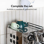 KIVY Cappuccino cups set of 4 [8oz] - Thick-walled stoneware cappuccino cup set for latte art - Cappuccino coffee cups - Tazas de cafe - Latte cups - Latte art cup and saucer set of 4 - Green, Blue