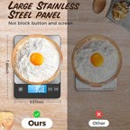 NASA-Grade 33lb Digital Kitchen Scale, Precisely Measures Grams and Ounces for Baking and Cooking,304 Stainless Steel