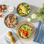 vancasso Bonita Cereal Bowl Set of 6, 24 Oz Ceramic Bowls for Kitchen, Dishwasher & Microwave Safe Bowls for Soup, Cereal, Dessert, Fruit, Blue Colored Bowl Set