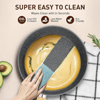 DishDelight Induction Pots and Pans Set, 12 Piece Nonstick Cookware, Granite Cooking Set with Frying Pans, Gray