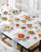 MALACASA 18 Pieces Gourmet Porcelain Dinnerware Sets, Premium Plates and Bowls Set, High-Fired Dishes Set for 6, Chip & Scratch Resistant, Microwave Dishwasher Safe, White & Black Rim, Series LEXI