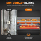 WILPREP 10-Pan Commercial Food Warmer with Sneeze Guard, Ten 1/2 Pans, 1500W Countertop Electric Warmer, 86-185°F Adjustable Temp Control, Stainless Steel Buffet Bain Marie