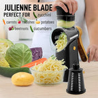 Zulay Kitchen Rotary Cheese Grater 5 Blade Cheese Shredder - Manual Hand Crank Cheese Grater With Reinforced Suction & 5 Interchangeable Drums - Easy to Use, Vegetable Chopper Round Mandoline Slicer