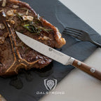 Dalstrong Steak Knife Set-4pc 5" Straight Blade Edge-Gladiator Series-Forged German High-Carbon Steel-w/Sheaths-Olive ABS Handle-Dinner Set Kitchen Knives