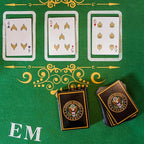 US Army Flask & Card Set | Leather-Wrapped Flask with Rank Playing Cards | Army Card & Flask Set