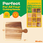 Riveira Acacia Wood Cutting Board – Gourmet Acacia Grandeur: 17 x 13 Wooden Cutting Board – Natural Wooden Cutting Boards For Kitchen Decorative – Innovative Juice Grooves Acacia Wooden Chopping Board