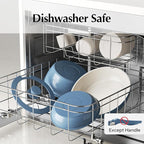 Redchef Ceramic Cookware Set, Removable Handle Pots and Pans Non-Stick, Rv Cookware Set, Non-Toxic Pots and Pans Set No PFAS, PTFE, PFOA, Detachable Pots and Pans, Dishwasher & Oven Safe(Blue)