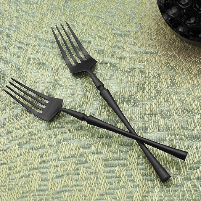 Gugrida Unique & Beautiful Flatware Set - 5 Piece Iridescent Silverware Sets | 18/10 Stainless Steel Reusable Cutlery Set | Black Utensils Service For 1 with Dessert Fork, Knife, Spoon, Dinner Fork