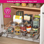 HOLDN’ STORAGE Pull Out Cabinet Organizer, Individual Sliding Drawers - Heavy Duty Metal with Lifetime Limited Warranty - Anti Rust Chrome Finish (Single Tier, 20" W)
