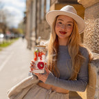 Pandaloo® Glass Cups With Lids and Straws -20 Fl Oz- Perfect Size Iced Coffee Cup - Smoothie Cup With Bamboo Lid and On the go Lid (Ethnic chic-Fabulous Fez, 1 Count (Pack of 1))