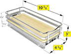 LYNK PROFESSIONAL® Élite™ Pull Out Spice Rack Organizer for Inside Kitchen Cabinets - 4-1/4 inch Wide - Slide Out Drawer – Wood/Chrome Sliding Spice Cabinet Organization Shelf Racks - 1 Tier