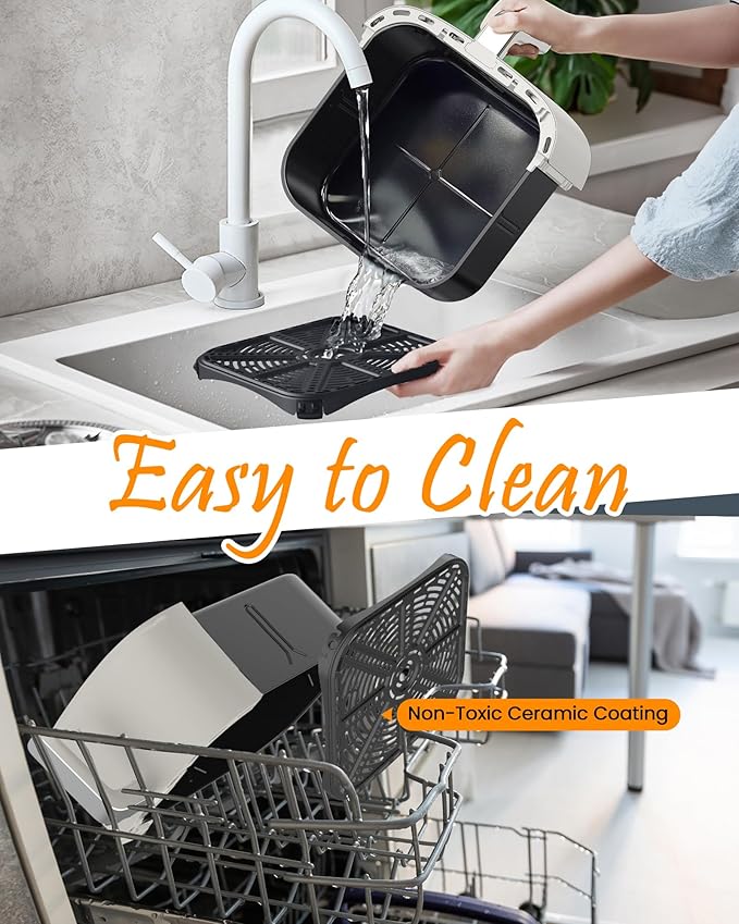 Nuwave Brio Plus 6-in-1 Air Fryer, 7-Qt Large Capacity, 50°F–400°F Precise Temp Control, Non-Toxic PFAS-Free Nonstick, Air Fry, Bake, Roast, Toast, Dehydrate, Reheat, 100 Presets, Dishwasher Safe