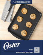 Oster Teston 15 x 10 Inch Nonstick Carbon Steel Cookie Baking Sheet - Matte Black