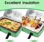 Insulated Casserole Carrier, Portable Casserole Carrier for Hot or Cold Food Lunch Tote Warmer or Cooler Bag, Lasagna Lunch Bag for Potluck Parties- Fits 9" x 13" Baking Dish-Green