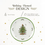 Spode Christmas Tree Melamine Round Platter - 14 Inch Shatterproof Serving Plate for Holiday Meals, Holiday Party - Festive Tableware for Indoor & Outdoor Use, Dishwasher Safe Christmas Dinnerware