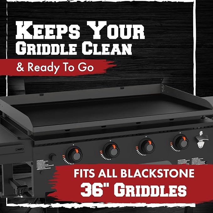 KITCHEN PERFECTION 36" Premium Silicone Griddle Cover Mat For Blackstone Griddle 36 Inch - Hermetic Protection From Rust & Debris All Year, Fits All Blackstone 36 Inch Models - Food Grade Silicone
