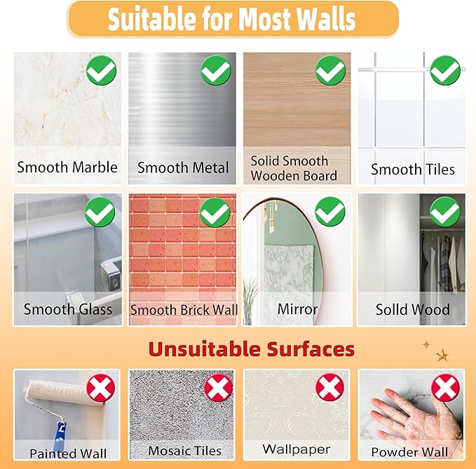 Adhesive Wall Hooks for Hanging, 50 Pack Heavy Duty Stainless Self Sticky Hooks, Waterproof and Rustproof Clear Self Adhesive Utility Hooks for Bathroom Kitchen Office Outdoor Inside Wardrobe Towel