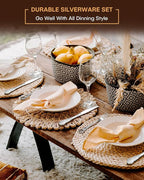 EUIRIO 30 Pieces Royal Silverware Set for 6, Gorgeous Retro Flatware Set, Premium Stainless Steel Vintage Cutlery Set Utensils with Forks Spoons and Knives, Dishwasher Safe