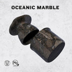 Oceanic Marble Butter Crock with Lid: 4" Gray Marble Handmade Butter Storage Dish - Stylish Kitchenware