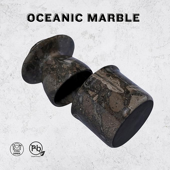 Oceanic Marble Butter Crock with Lid: 4" Gray Marble Handmade Butter Storage Dish - Stylish Kitchenware