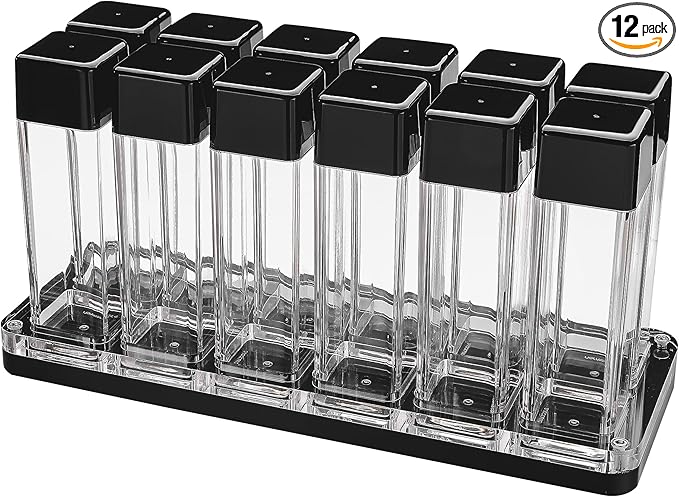 Normcore 12 Tubes Coffee Bean Cellars with Stand & Hopper - Single Dose Coffee Bean Vaults - Espresso Bean Storage Set - One-Way Exhaust Valve - Capacity 25-28g