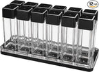 Normcore 12 Tubes Coffee Bean Cellars with Stand & Hopper - Single Dose Coffee Bean Vaults - Espresso Bean Storage Set - One-Way Exhaust Valve - Capacity 25-28g