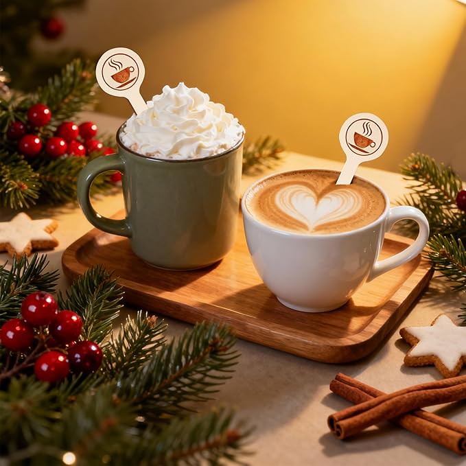 Wooden Coffee Stirrers 100-Pack Coffee Stir Sticks 5.9 Inch Natural Birch Stir Sticks with Round Ends, Disposable Stirring Sticks for Coffee, Cocktails, Milk & Hot Drinks